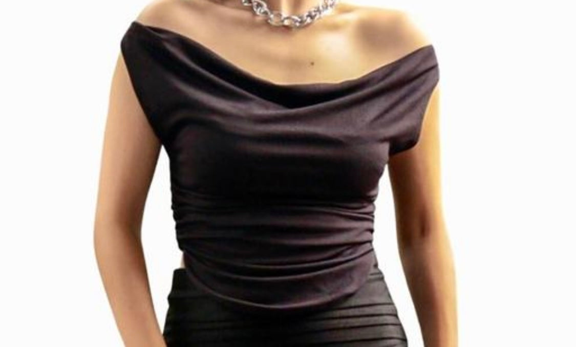 Asymmetric draped top