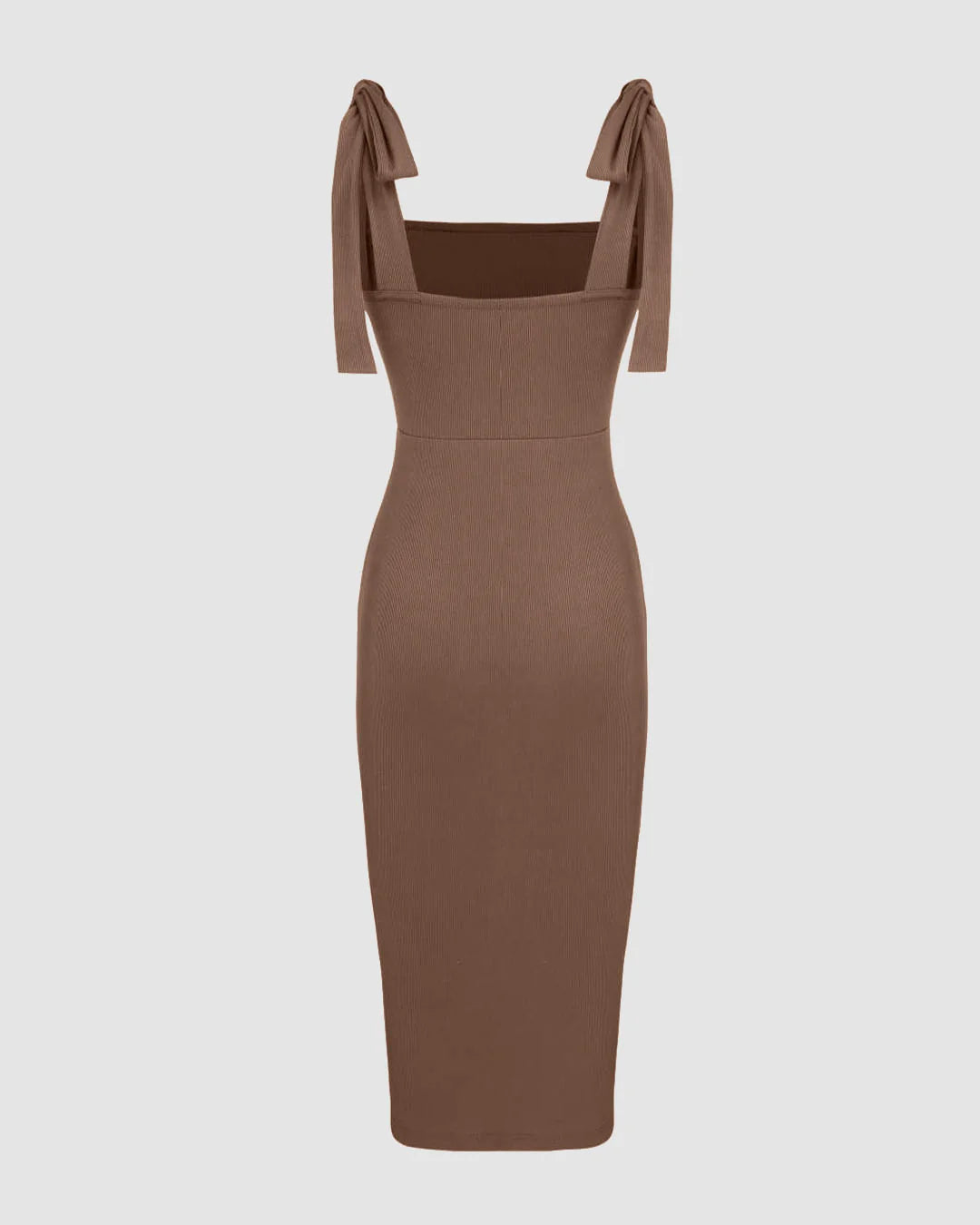 Casual Slit Dress In Brown