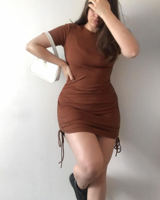 Tie-up short bodycon dress